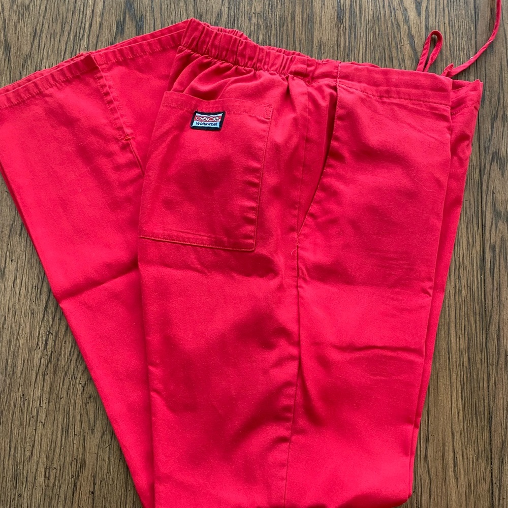 Cherokee red scrub pants XS
